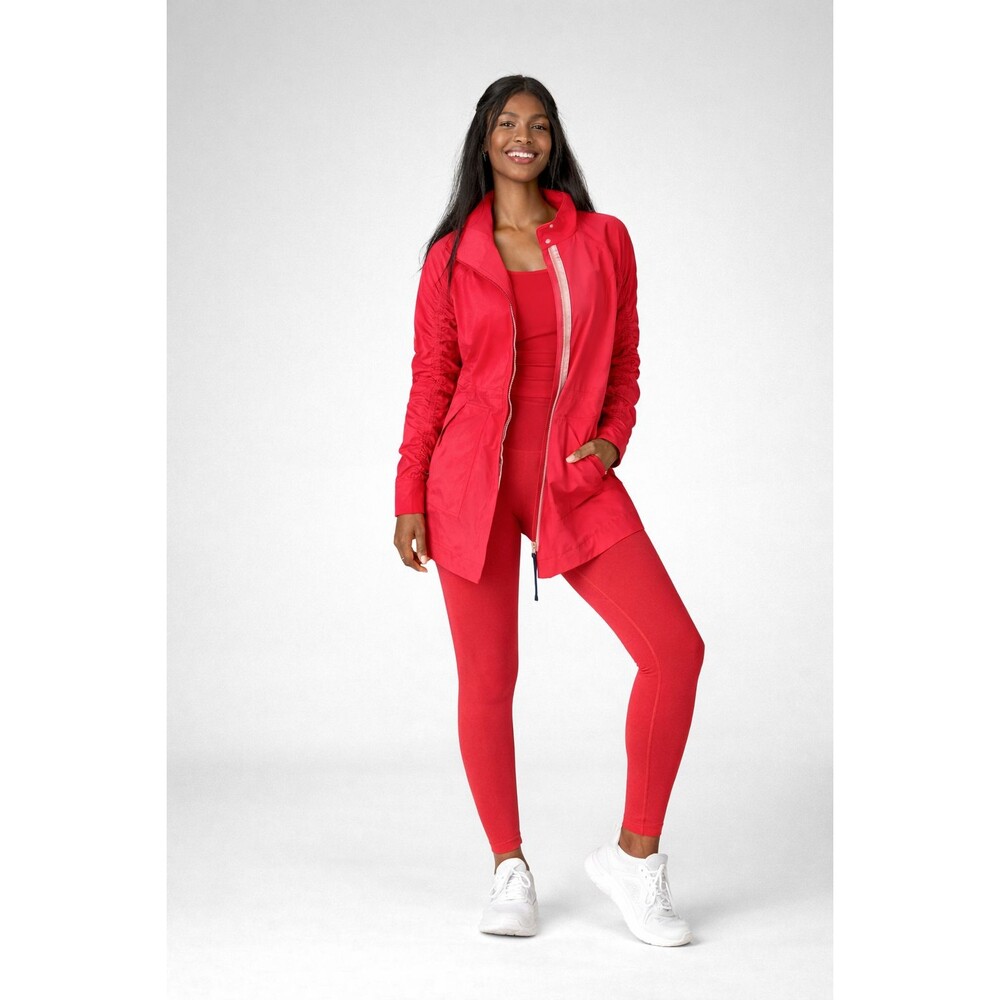 Fabletics Jacket Women’s L Red Zip Up Athletic Gym Running Activewear